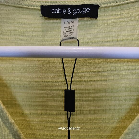 Cable & Gauge Women's Tank Top Green Size Large - Picture 3 of 5